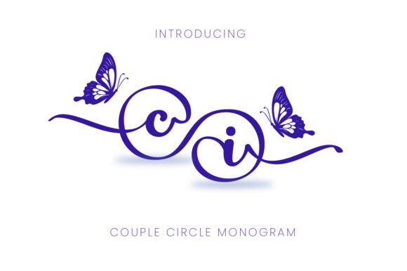 Couple Circle Monogram Font for Elegant Branding
