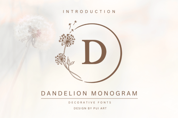 Dandelion Monogram Font for Editorial Design